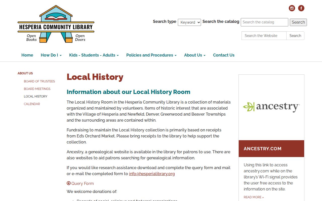 Hesperia people directories local history library research