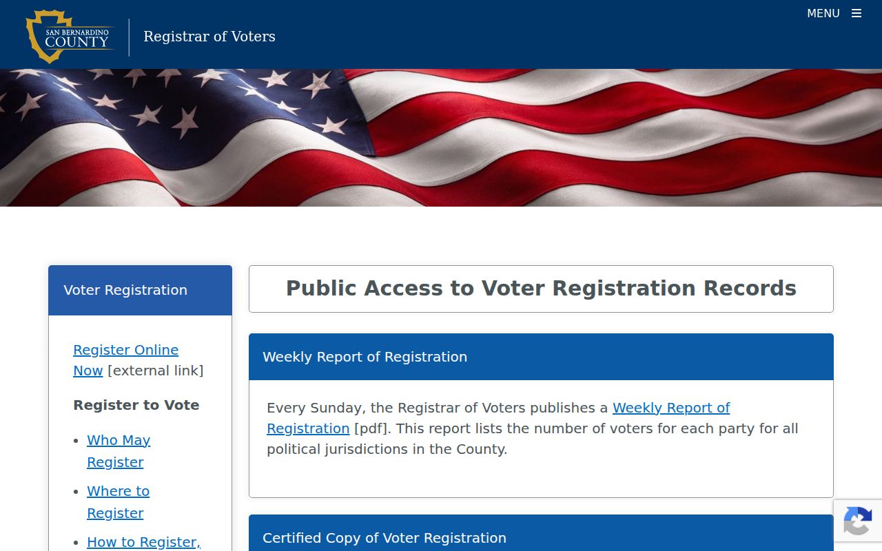 Hesperia voter registration records request options